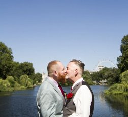 Colin And John Same Sex Wedding Day Kiss St Jamess Park Copyrightjennifer Langridge 3 5 252X230