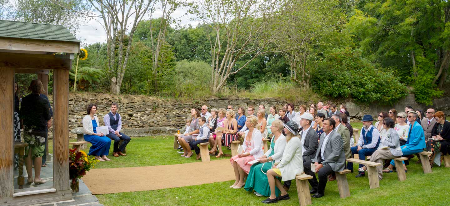 Congregation at Kilminorth Cottages DIY Wedding Venue Cornwall Gay Wedding Guide 9