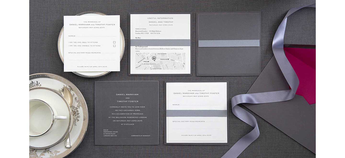 DaretobeSquare wedding invitation gay wedding stationery pemberley fox stationers via the gay wedding guide 6
