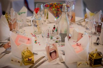 Denise Kristiana Fun Wedding Table Accessories At Their Real Lesbian Wedding Image Copyright Zac Photography Via Gay Wedding Guide 1 5 345X230