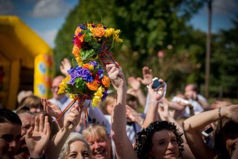 Denise Kristiana Rainbow Bouquet Flowers At Their Real Lesbian Wedding Image Copyright Zac Photography Via Gay Wedding Guide 1 5 344X230