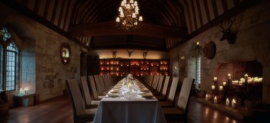 Dining Layout At Brinsop Court Wedding Venue Hereford Gay Wedding Guide 9 380X174