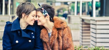 Engagement Shoot On Seats Lesbian Wedding Photography Daria Nova Photography Via Gay Wedding Guide 6 380X174