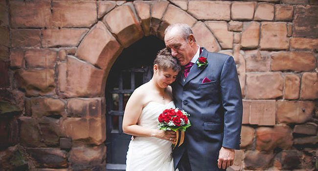Father and bride at lesbian wedding shot by Ragdoll Photography via The Gay Wedding Guide 3 5