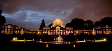 Floodlit Dome At Night At Syon Park A Unique Wedding Venue In Middlesex Near London Featured On The Gay Wwedding Guide 9 380X174