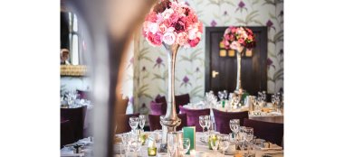 Flowers In Reception Room At Belle Epoque A Romantic Wedding Venue In Cheshire Greater Manchester Knutsford 9 380X174