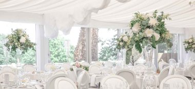 Garden Marquee 2 Set Up For A Wedding Dinner At Llechwen Hall Hotel And Garden A Country House Wedding Venue Glamorgan Gay Wedding Guide 9 380X174