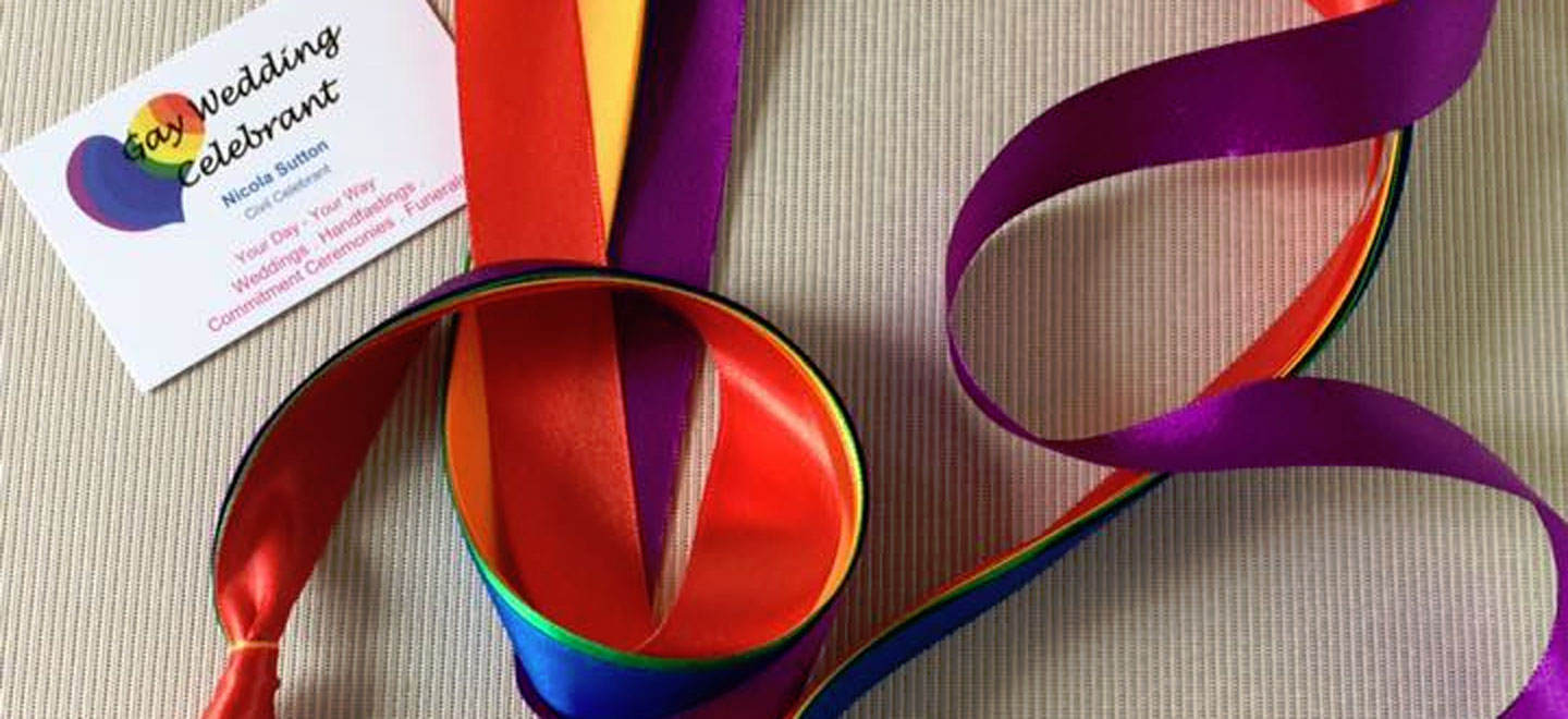 Gay Wedding Celebrant Business Card And Ribbon Via The Gay Wedding Guide 6