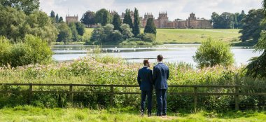 Gay Couple At Blenheim Palace Wedding Venue Oxfordshire Gay Wedding Guide 9 380X174