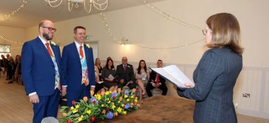 Gay Wedding At The Kings Arms Dorset Wedding Venue Gay Wedding Guide 9 380X174