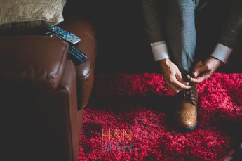 Getting Ready Laces At Scott And Guys Gay Wedding Image Copyright Hannah Hall Photography Via The Gay Wedding Guide 3 5 345X229