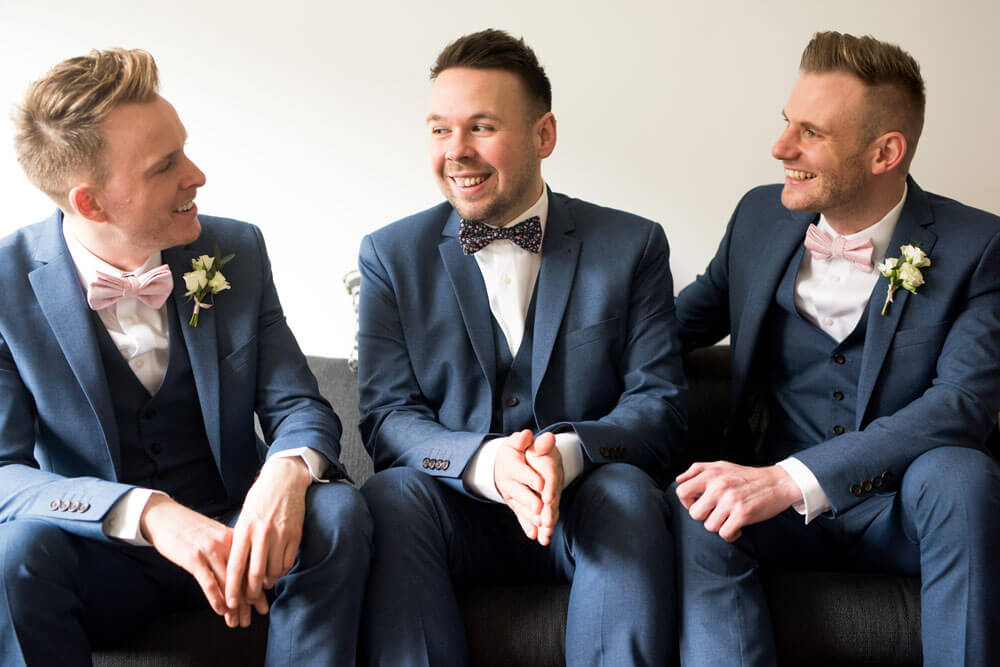 Getting ready at David and Stephen real gay wedding image by Ryan Welch Photography via the Gay Wedding Guide 1 5