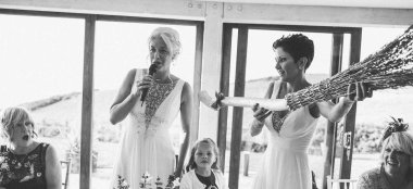 Giftsy At Lesbian Wedding Of Emma And Amy At Ocean Kave Image By Mrsjutsonphotography 1 1 5 380X174