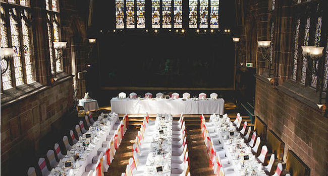 Great Hall Wedding Table Layout for Harry Potter theme wedding shot by Ragdoll Photography via The Gay Wedding Guide1 3 5