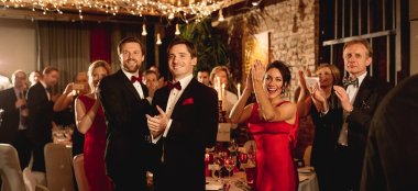 Guests Applaud At Century Club Wedding Venue London Gay Wedding Guide 9 380X174