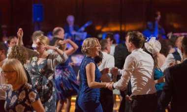 Guests Dancing At Real Gay Weddings Of Gareth And Paul At Merchant Taylors Hall London Image By Emir Hasham Via The Gay Wedding Guide 1 5 380X228