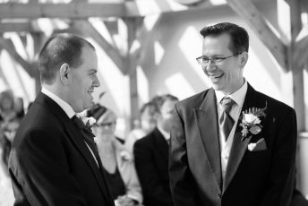 Guy And Mark Laught At Their Gay Wedding Barn Wedding Venue Gaynes Park Image Copyright Steve Hobart Photography Via The Gay Wedding Guide 1 5 344X230