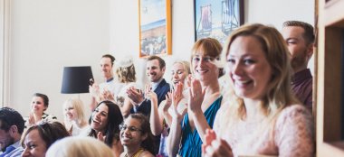 Happy Friends At Drakes Brighton Boutique Hotel And Wedding Venue In Brighton Via Gay Wedding Guide 1 9 380X174