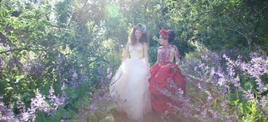 Hayne Barn Brides Walk Down Flower Path At Wedding Venue Devon Gay Wedding Guide 9 380X174