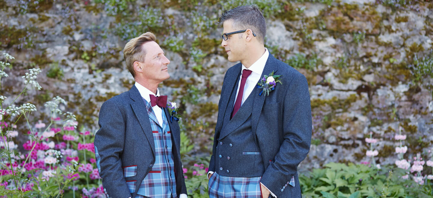 Hemmingway Tailors Tartan Suits for Gay Grooms Wedding Attire via Gay Wedding Guide 6