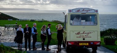 Icecream Van At Emily Jodie Lesbian Wedding Devon At Ocean Kave Copyright Michael Wells Via The Gay Wedding Guide 3 5 380X174
