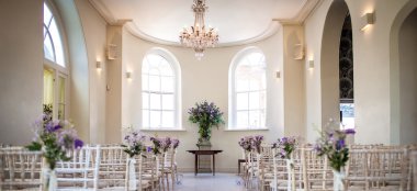 Iscoyd Park Art Nouveau Decor Showing Ceremony Layout Shropshire Gay Wedding Venue Via The Gay Wedding Guide 9 380X174