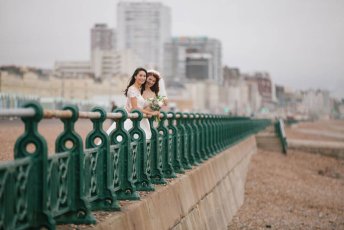 Jessie And Claudias Brighton Beach Lesbian Wedding Shoot Image Copyright Rachel Movitz Weddings Via The Gay Wedding Guide 1 5 344X230