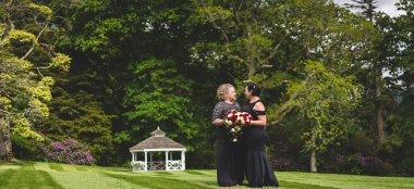 Karen Elena Gazebo Lesbian Wedding Photography Lake District Wedding Photographer Chris Freer Images Gay Wedding Guide 6 380X174