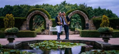 Kings Kiss Gay Wedding At Allerton Castle Wedding Venue Yorkshire Gay Wedding Guide 9 380X174