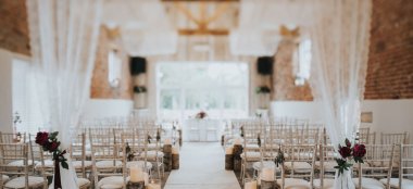 Lace Draping Of Ceremony Layout At Healing Manor Country House Wedding Venue Lincolnshire Gay Wedding Guide 9 380X174