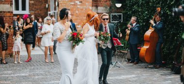 Lesbian Brides At Healing Manor Country House Wedding Venue Lincolnshire Gay Wedding Guide 9 380X174