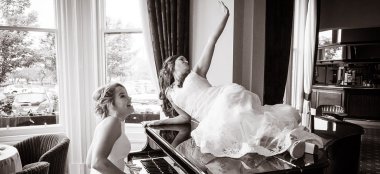 Lesbian Brides On The Piano Photograph By Paul Walker Photographer Gay Wedding Guide 6 380X174