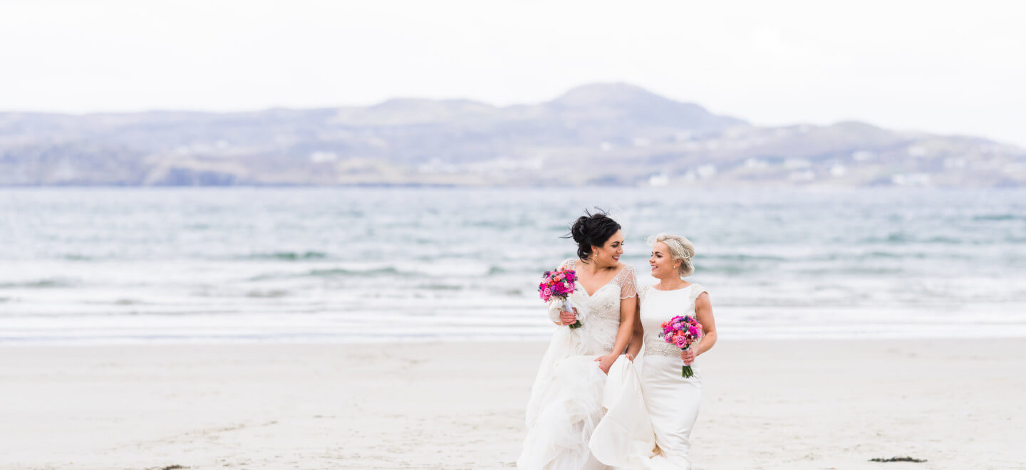 Lesbian wedding beach photo copyright Michael Love lesbian wedding photographer Ireland 6