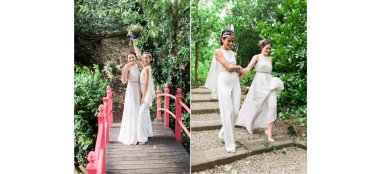 Lesbian Wedding Brides Walking Image Copyright Michael Love Lesbian Wedding Photographer Ireland 6 380X174