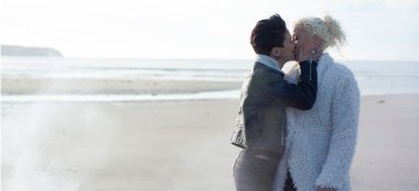 Lip Kiss Emily And Amy Engagement Photography And Copyright Mrs Jutson Photography Via The Gay Wedding Guide 3 4 380X174