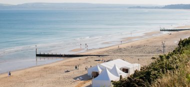 Long Distance Shot Of Marquee At Beach Weddings Bournemouth Gay Wedding Guide Image Copyright Anna Morgan Photography 9 380X174