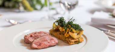Meat On Dinner Plate At The London Edition Hotel Soho Wedding Venue Gay Wedding Guide 9 380X174