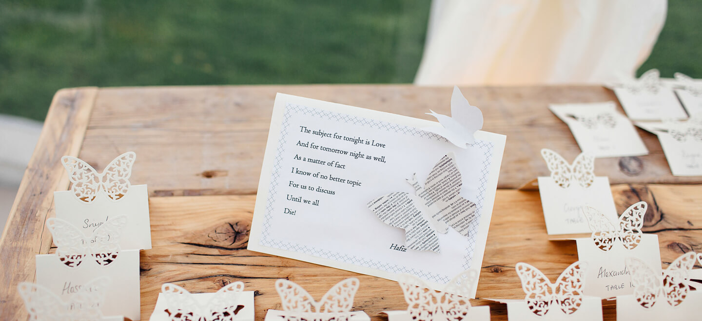 Name cards at Kilminorth Cottages DIY Wedding Venue Cornwall Gay Wedding Guide 9