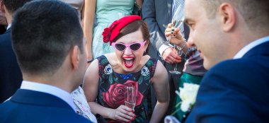 Neil And Rumen Gay Wedding Laughing With Female Guest Copyright It Must Be Love Wedding Photography Via The Gay Wedding Guide 4 5 380X174