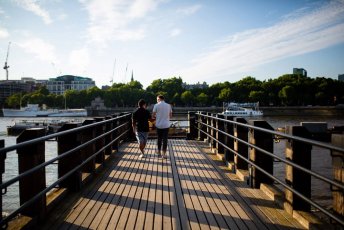 Neill Iggy Walk On Decking On Gay Engagement Shoot On London Southbank Image By Engagement Chapter Via Gay Wedding Guide 1 4 344X230