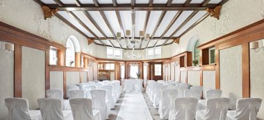 Oak Room Ceremony Layout At Richmond Hill Hotel Surrey Wedding Venue Gay Wedding Guide 9 380X174