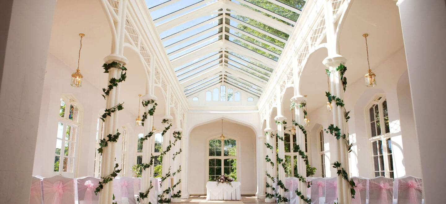 Orangery Interior at St Audries Park a country house wedding venue in Somerset via the Gay Wedding Guide 9