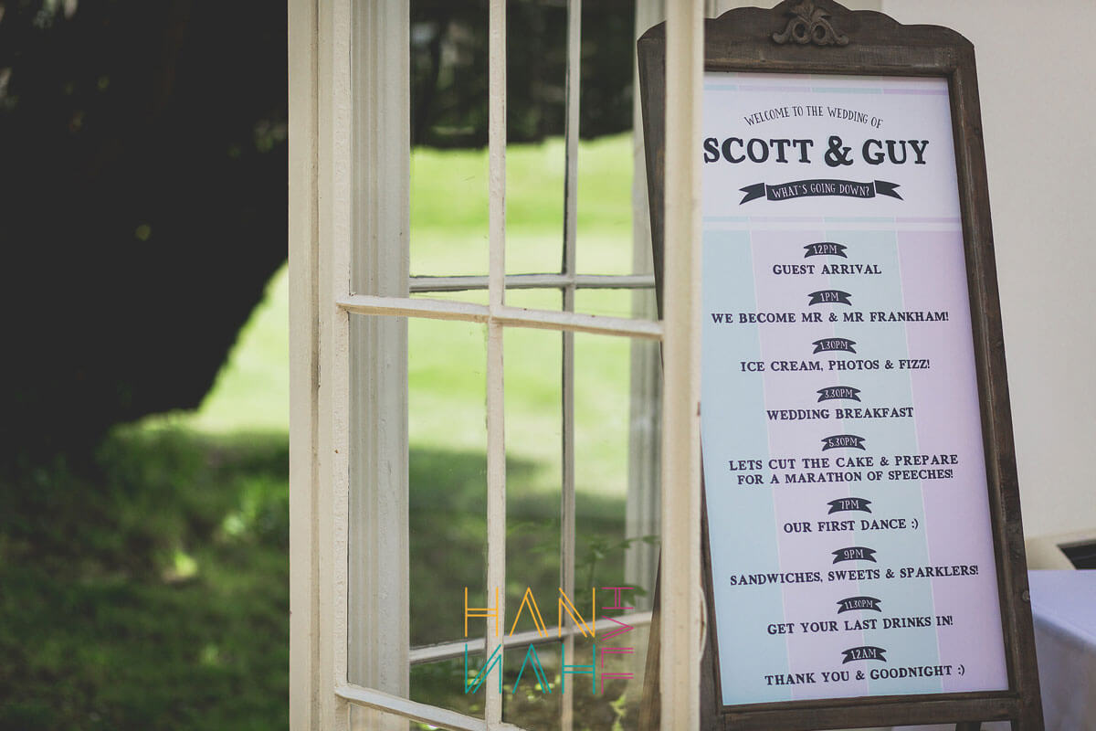 Order of the Day at Scott and Guys gay wedding image copyright Hannah Hall Photography via The Gay Wedding Guide 3 5