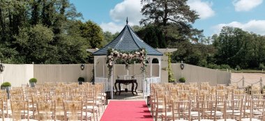 Outdoor Wedding Ceremony At Southdowns Manor Luxury Gay Wedding Venue In Petersfield 9 380X174