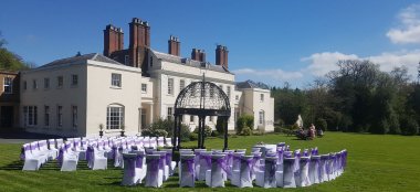 Outdoor Wedding Ceremony Gazebo At Haughton Hall Shropshire Wedding Venue Gay Wedding Guide 9 380X174