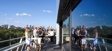 People Mingle At Riverside Wedding Venue The Deck Unique Wedding Venue London Southbank National Theatre Gay Wedding Guide 9 380X174