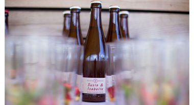 Personalised Beer Bottles At Lesbian Wedding Of Isabelle And Susie Copyright Jennifer Bedlow Photography Via The Gay Wedding Guide 3 5 380X205