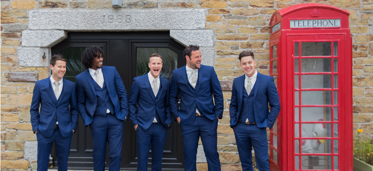Phone box and grooms at Kilminorth Cottages DIY Wedding Venue Cornwall Gay Wedding Guide 9