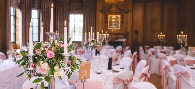 Pink Wedding Theme Candelabra At The Grand Hotel Spa York Wedding Venue Via Gay Wedding Guide 9 380X174