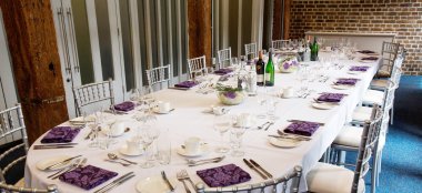 Purple Wedding Theme Museum Of London Docklands City Museum Wedding Venue London Reception Layout Gay Wedding Guide 9 380X174